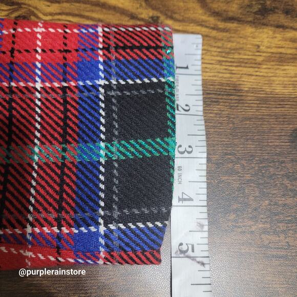 Talbots Blazer 8 Tartan Plaid Wool Blend Sequins Open Front Button Accents NWOT - Picture 9 of 10